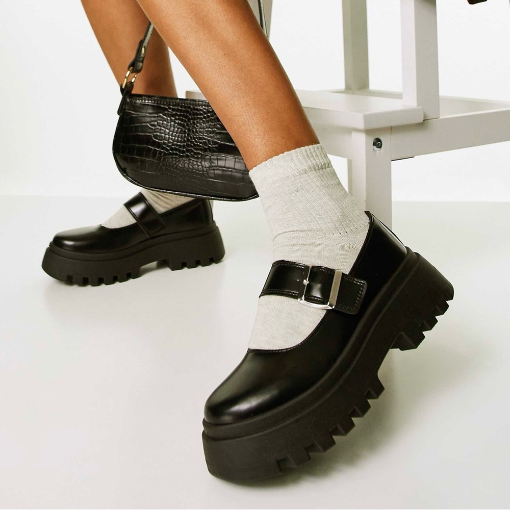 ASOS Black Chunky Mary Jane Loafers